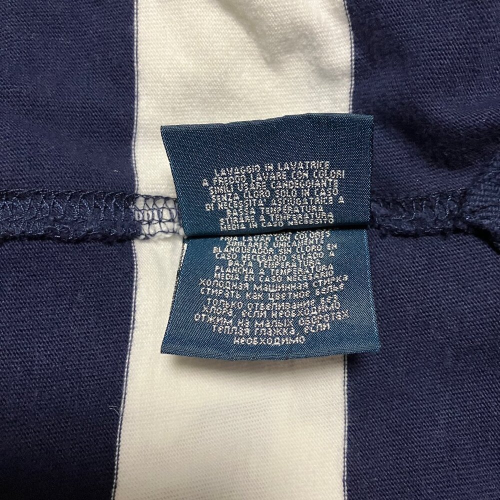 Vintage Polo Ralph Lauren Striped Rugby Boys’ Shirt, Size XL/20, Navy Blue - Picture 9 of 12